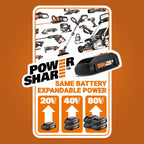Worx String Trimmer Cordless & Edger 20V 10" Weed Trimmer PowerShare (Battery & Charger Included) WG154