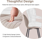 Dining Chairs Set of 4, Upholstered Living Room Chairs Modern Fabric Wingback Kitchen Chairs for Apartment Waiting Room, Khaki
