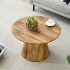 Nesting Coffee Table Set, Round Wood Grain Veneer, Mid-Century Modern | Classic Round Coffee and Side Table Set with Simple Wood-Grain Design for Living Rooms, Offices, and Center Spaces.