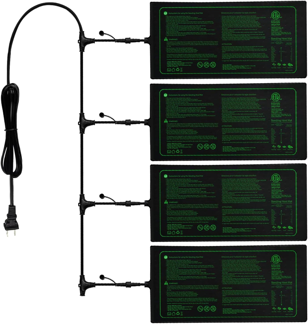 4in1 Seedling Heat Mat,Warm Hydroponic Heating Pad for Indoor Seed Starting,Brewing and Greenhouses,Durable Waterproof Germination Station Heat Mat (20" x 10"- Heat Mat)