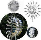 Magical Metal Windmill, Stainless Steel Windmill,Kinetic Metal Wind Spinners Garden Stake, 3D Wind Sculptures Move with The Wind Lawn Solar Wind Catcher Outdoor Patio Garden Decoration (SILVER-1PCS)