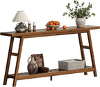 ChooChoo 70.9 Inch Long Console Tables for Entryway, Hallway Table, 2-Tier | Narrow Sofa Table, Behind Couch Table for Living Room, Walnut