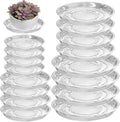 16 Packs 6/8/10/12 Inches Large Clear Plant Saucers for Indoor Outdoor Use Heavy Duty Plastic Plant Trays for Planter Bulk Flower Pot Drip Trays to Catch Water, 4 to 20 Inch