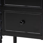 Baxton Studio Malinda Classic Black Wood 2-Drawer End Table with Spindle Legs