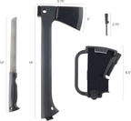 Camping Hand Axe and Survival Gear - Lightweight Hatchet with Nested Serrated Wood Saw Knife and Magnesium Fire Starter Tool by Wakeman (Black)