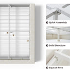 RECCI AirFrame Queen Upholstered Bed Frame with Square Cushioned Base