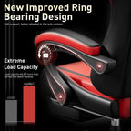 HLDIRECT High Back Gaming Chair, USB Massage Lumbar Support, Black&Red | PU Leather & Pocket Spring Seat Cushion, Footrest, 90°-135° recline, 330 lb capacity, for adult gaming, work & relaxing