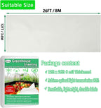 12FTx26FT Greenhouse Plastic Sheeting, 6 Mil Thick Clear Polyethylene Film, Waterproof Wind Frost Dust UV Resistant Green House Plastic Covering for Outdoor Plant, Garden, (12ft x 26ft)