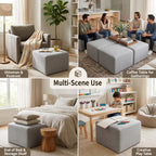 Daneey Outdoor Sectional Sofa Ottoman, Dark Gray | 1 Pillow Included
