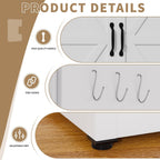 White Steel Kitchen Pantry Storage Cabinet with Large Countertop, Adjustable Shelves, Drawers & Hooks, Heavy-Duty White Cabinet for Kitchen Living Room Bathroom, 30.3x15.7x70.9 Inches