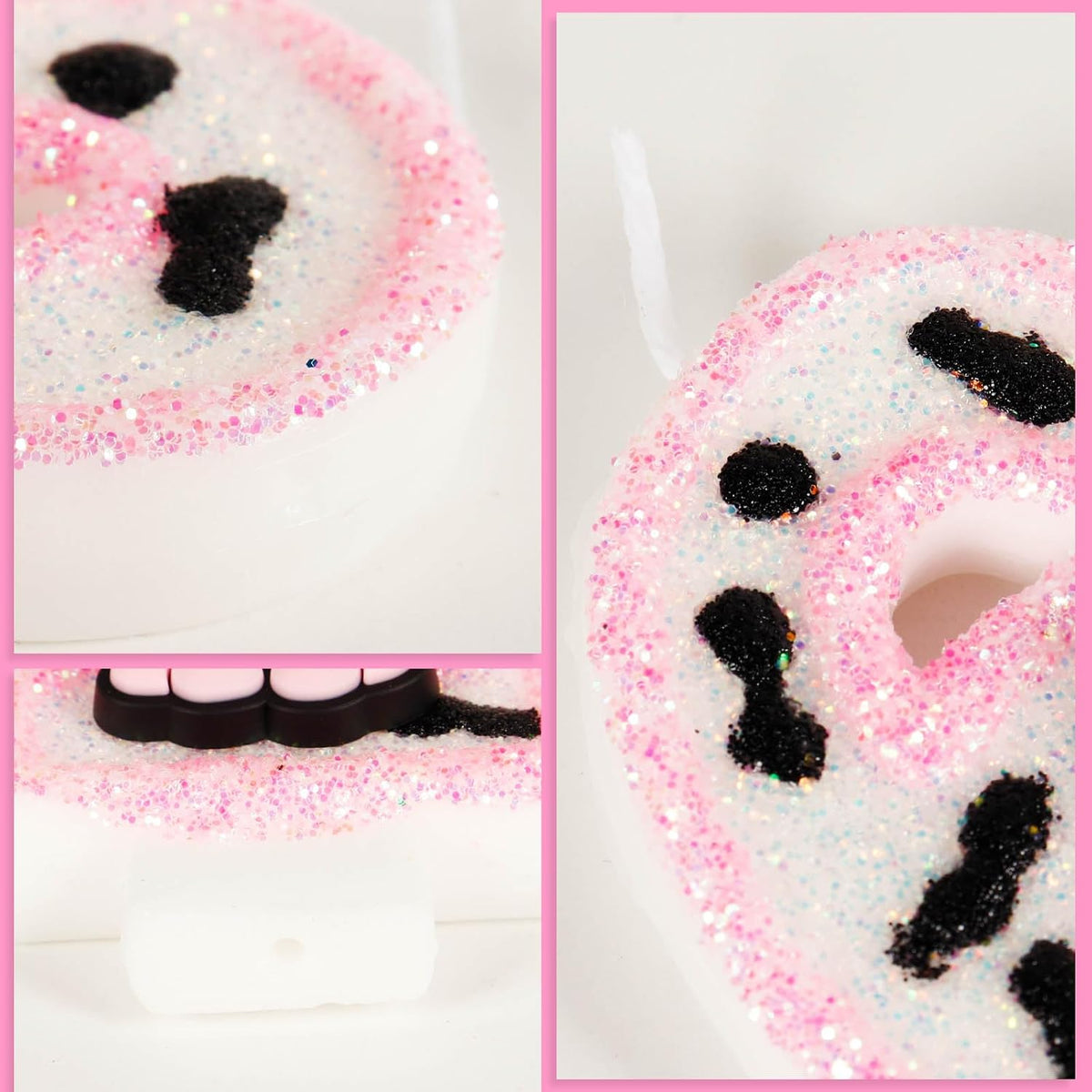 Pink Cow Glitter Birthday Candles Number 2 Birthday Decorations, 2 Year Old Birthday Decorations, Number 2 Candle for Cake, Cowgirl Theme Number Candle for Girls 2nd Birthday Party Décor