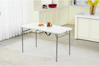 40" L x 20" W Plastic Adjustable Height Fold-in-Half Folding Table, White