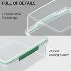 Finorder Food Storage Containers Kit: Set of 6 BPA-Free Plastic Meal Prep Containers with Snap Lids Airtight - Microwave & Dishwasher Safe Stackable Bento Box Set for Home Use/Pantry/Organization