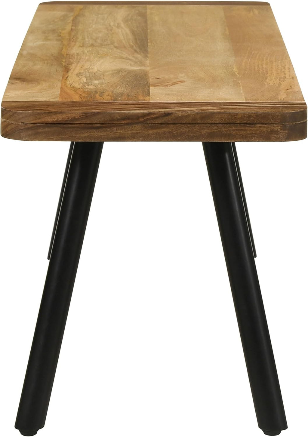 Coaster Home Furnishings - Maverick - 53-Inch Wood Dining Bench - Rustic Farmhouse Style with Mango & Sheesham Wood Top, Black Iron Legs - Dining Room, Kitchen - Natural Mango & Black - 123043