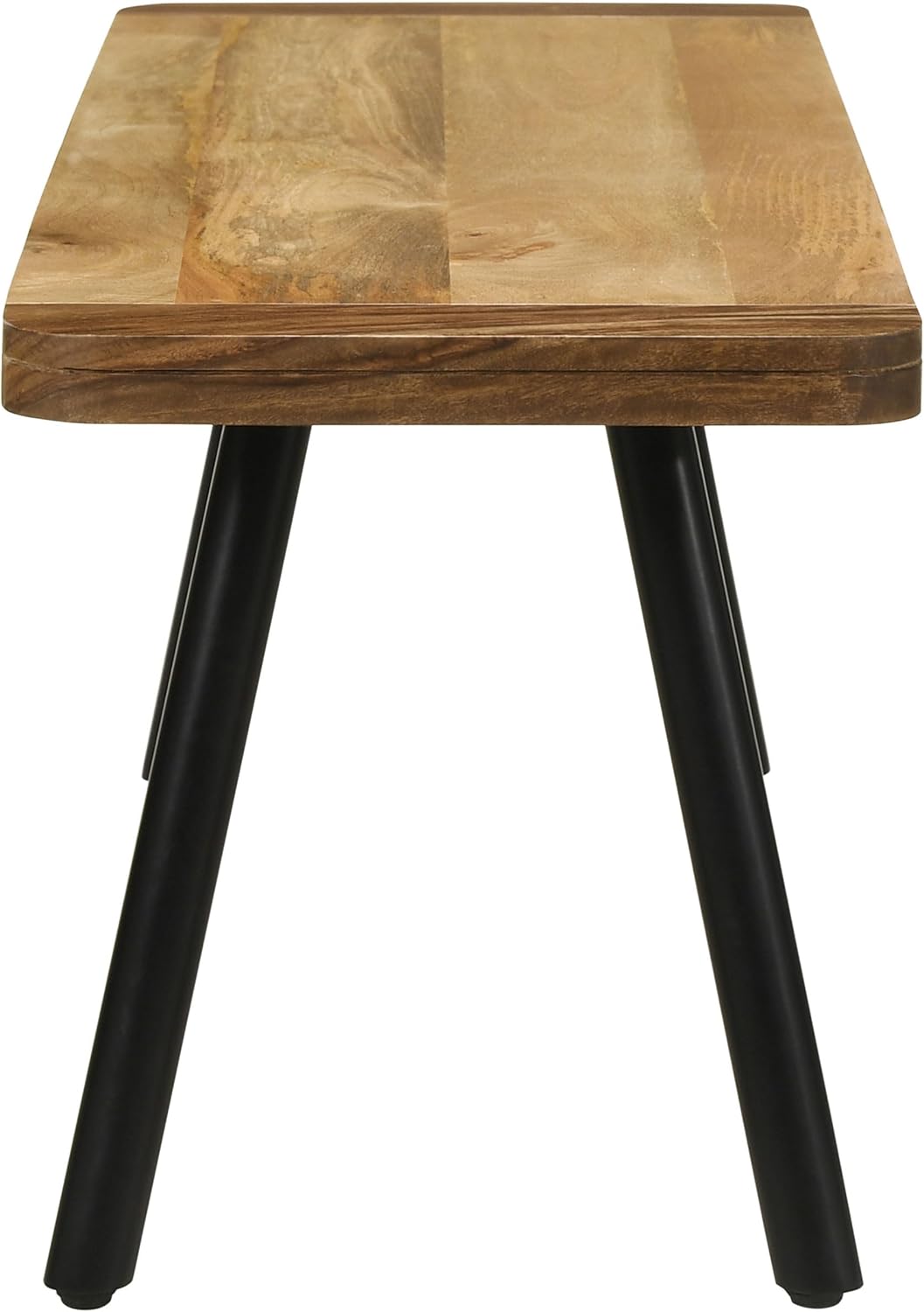 Coaster Home Furnishings - Maverick - 53-Inch Wood Dining Bench - Rustic Farmhouse Style with Mango & Sheesham Wood Top, Black Iron Legs - Dining Room, Kitchen - Natural Mango & Black - 123043