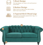 Velvet Sofa Couches Set, 3-Piece Mid Century Modern Upholstered Couch with Cushions, Home Sofa Sectional Furniture Sets, Comfy Tufted Chesterfield Couches for Living Room, Bedroom, Office