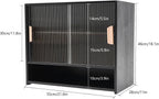 Xuthusman Kitchen Pantry Storage Cabinet,21.6x11x18.1inch Freestanding Narrow Floor Organizer with Sliding Doors Adjustable Tall Storage Cabinet for Bathroom Kitchen Living Room