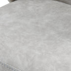 Dining Chairs Set of 2, Mid Century Modern Kitchen Chairs with Leather Cushion & Metal Legs, Upholstered Dining Room Chair with Curved Backrest for Home Kitchen, Grey