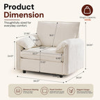 Korser Oversized Accent Chair, 39.3" Wide Arm Chairs for Living Room & Bedroom, Modern Lounge Chair, Upholstered Mid-Century Reading Chair, Comfy Living Room Chair, Single Sofa Chair, Chenille, Beige