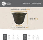 The HC Companies Sierra Round Self-Watering Pot - Lightweight Plastic Planter for Herbs & More - Durable Plant Pots for Indoor Plants & Outdoor Plants (7.5” Arizona Sand, Pack of 1)