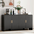 ONBRILL 60" Sideboard Buffet Cabinet with Adjustable Shelves Storage, Black