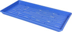 SUNPACK 10" x 20" Heavy Duty Shallow Plastic Seed Starting Tray, Blue, 1" (Pack of 30) - Lined with Drainage Holes for Excess Water and Aeration, Ideal for Greenhouses or Indoor Gardening
