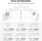 118.2" Modern Extendable Dining Table for 2 to 12 People with Outlet, Space Saving Expanding Table with Storage for Party, Weddings, Meetings, Celebrations (White)