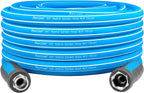 Fevone 55 ft x 5/8" Heavy Duty Garden Hose, Drinking Water Safe, Flexible & Kink-Free Hybrid Polymer Water Hose, Lightweight Outdoor Hose with swivel handles and 3/4" Solid Aluminum Fittings