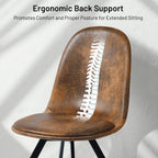 FurnitureR Set of 4 Swivel Suede Dining Chairs, Armless Mid-Back Upholstered Side Chairs with Padded Seat and Metal Legs, Comfortable Fabric Chair for Dining Room, Kitchen, Café, Restaurant – Brown