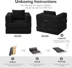 37.4in Convertible Sofa Bed, Corduroy Couch Bed, Futon Sleeper Sofa Pull Out Bed, Foldable Couch for Living Room Apartment, No Assembly Required