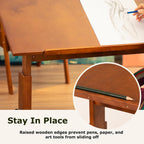 DJAR 42x30 Adjustable Wooden Drafting Table & Art Drawing Desk, Walnut | Large Tilting Desktop for Painting, Sketching & Writing, Sturdy Workspace for Professional Artists and Designers
