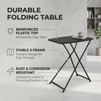 26 Inch Adjustable Height Personal Folding Table - Lightweight Portable Desk for Small Spaces, Dorm Room, TV Tray, Craft Table & Camping - Easy Fold Flat Storage, No Assembly Required, Black
