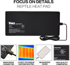 iPower 8 by 18-Inch 24W Reptile Heat Mat, Under Tank Warmer Terrarium Heat Pad for Turtles Lizards Frogs and Other Small Animals, Multi Sizes