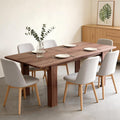 55" to 86" Expandable Dining Table with Slide-Out Leaf for 6 10 People, Modern Rectangular Dining Room Table, Wooden Extendable Kitchen Table for Office Living Room,Brown