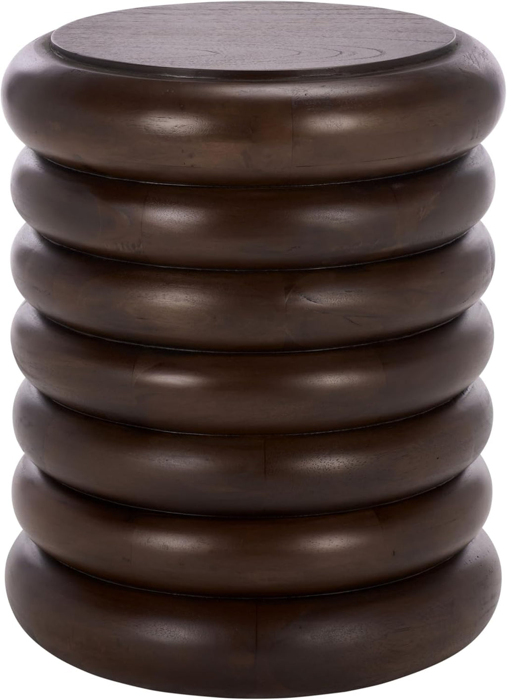 SAFAVIEH Home Collection - Anatoly Brown Accent Table, Sculptural Round Side Table, Bold Contemporary Design (ACC6615A)