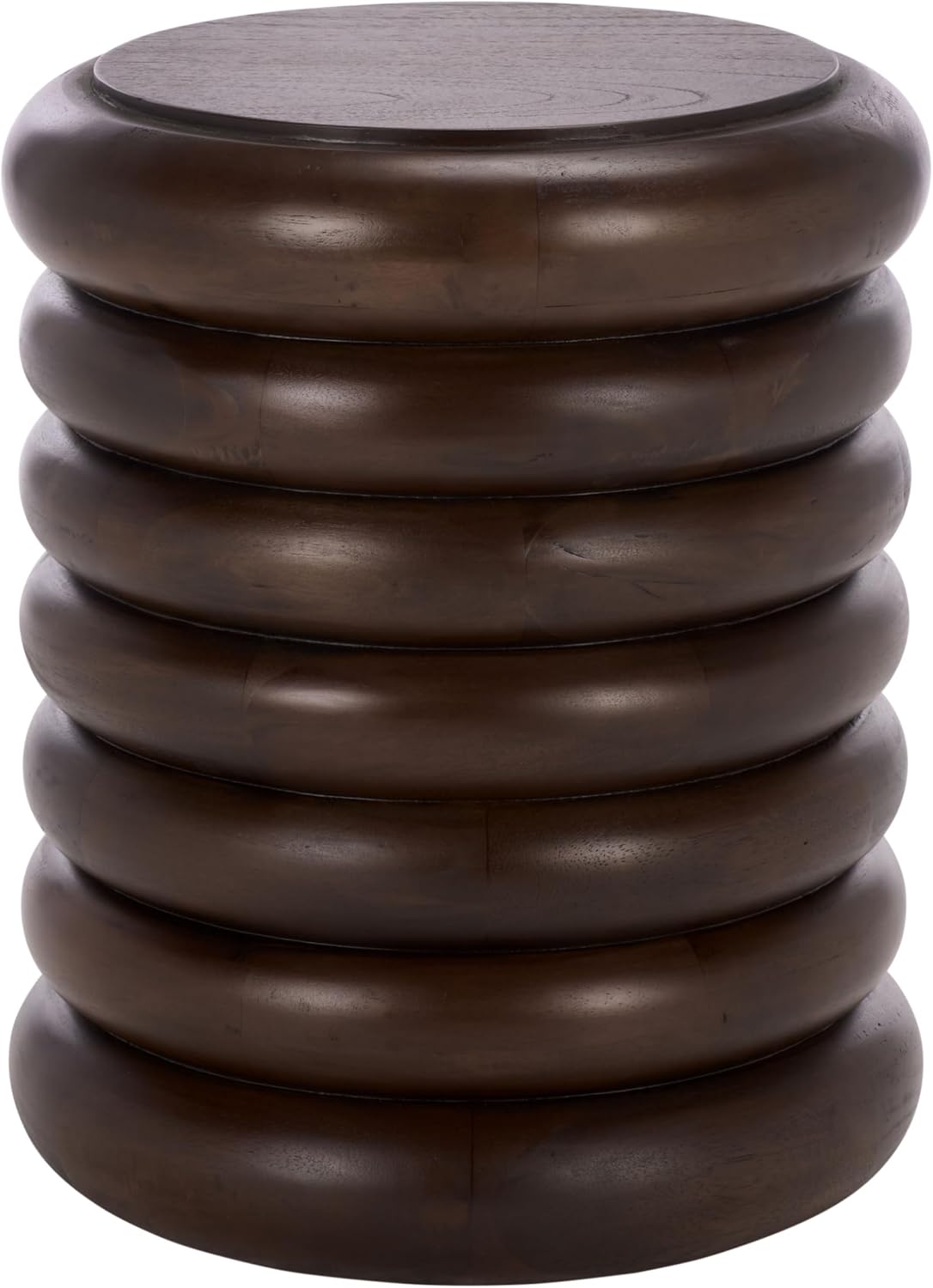 SAFAVIEH Home Collection - Anatoly Brown Accent Table, Sculptural Round Side Table, Bold Contemporary Design (ACC6615A)