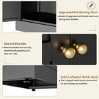 Kitchen Pantry Cabinet, 72" Tall Black Metal Storage Cabinet, Kitchen Storage with 2 Doors and 5 Adjustable Shelves, Freestanding Cupboard for Living, Dining Room and Bathroom,Assemble Required