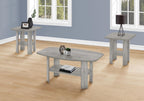 3-Piece Grey Laminate Table Set for Living Room with Particle Board | industrial grey wood-look tables for modern living spaces