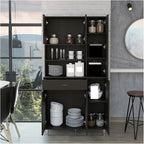 90 Kitchen Pantry, One Drawer, Multiple Cabinets, Two Open Shelves,for use in Restaurants