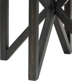 22 inch Round Side Table, Tempered Glass End Table with Solid Wood Base for Living Room, Black