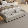 Modern End of Bed Bench for Bedroom, Entryway with Padded Seat & Solid Wood Legs for Living Room Dining Entryway(Beige,180 * 55 * 60cm)