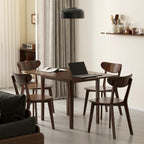 31"-47" Extendable Dining Table Set for 4, Solid Wood Folding Kitchen Table with Oak Wood Legs, Space-Saving Dinner Tables for Living Room, Kitchen, Dining Room, (Walnut) (Walnut, 1table+4chairs)
