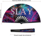 Boots on The Ground Fan, Large Folding Hand Fan for Women and Men, Popping Fans for Line Dancing for Raves, EDM, Dance Party, and Home Decoration
