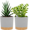 QCQHDU 5 inch Plant Pot, 2 Pack Planters for Indoor Plants with Drainage Holes & Saucer, Outdoor Flower Pots Home Garden Modern Decor