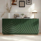 LKTART 59" Sideboard Buffet Cabinet with Storage, 4 Doors Modern Accent Storage Sideboard, Floor Cabinet Buffet with Spiral Grain for Kitchen, Living Room (Green)