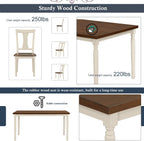 LUMISOL 60" Farmhouse Kitchen Table Set for 4-6