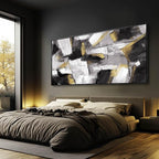 Kureful Large Abstract Wall Art for Living Room Gold Abstract Maximalist Decor for Bedroom Home Office Decor 30x60 Inch Ready to Hang