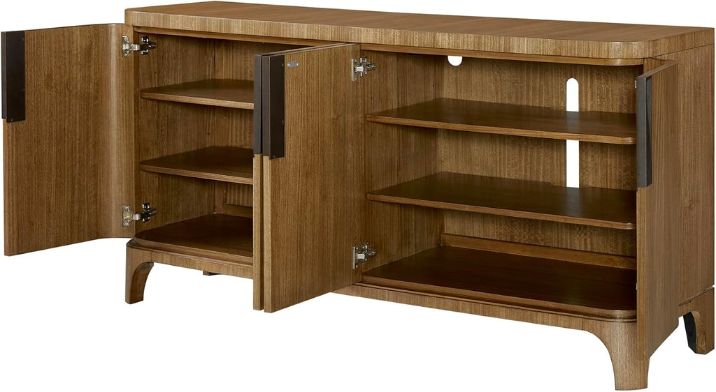 Eucalyptus Dining Server with Shelves, Tan | eucalyptus veneer server with modern design and flexible storage