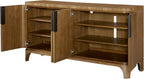 Eucalyptus Dining Server with Shelves, Tan | eucalyptus veneer server with modern design and flexible storage