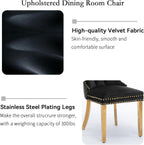 36" Luxury Gold Glass Dining Room Table Set for 4, 5-Piece Round Kitchen Dining Table Set with Cross Metal Legs and 4 Black Velvet Upholstered Chairs, Glass Kitchen Table & Chairs Set